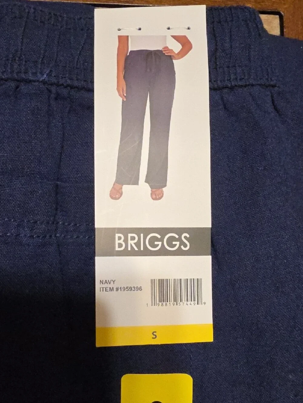 Briggs New York Women's pull-on linen blend pants in navy, size small. - Picture 6 of 6